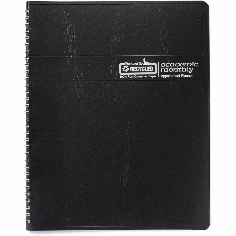 14-Month Recycled Ruled Monthly Planner, 11 x 8.5, Black Cover, 14-Month (July to Aug): 2023 to 2024