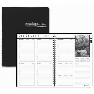 Black-on-White Photo Weekly Appointment Book, Landscapes Photography, 11 x 8.5, Black Cover, 12-Month (Jan to Dec): 2024