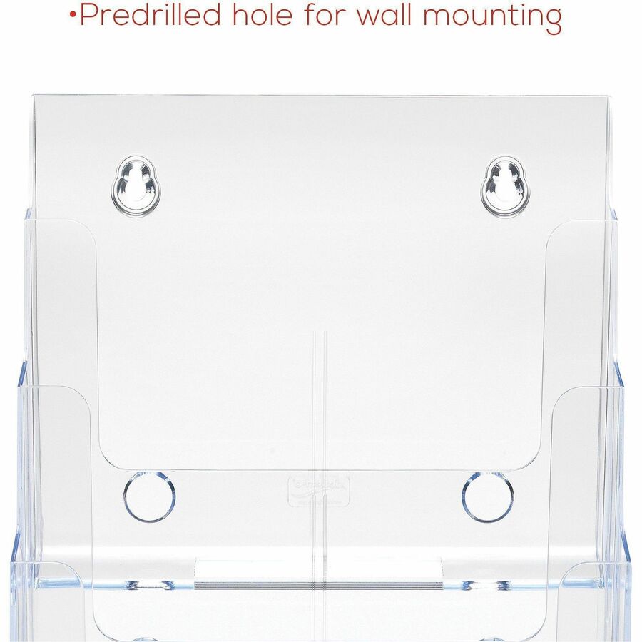 4-Compartment DocuHolder, Magazine Size, 9.38w x 7d x 13.63h, Clear, Ships in 4-6 Business Days