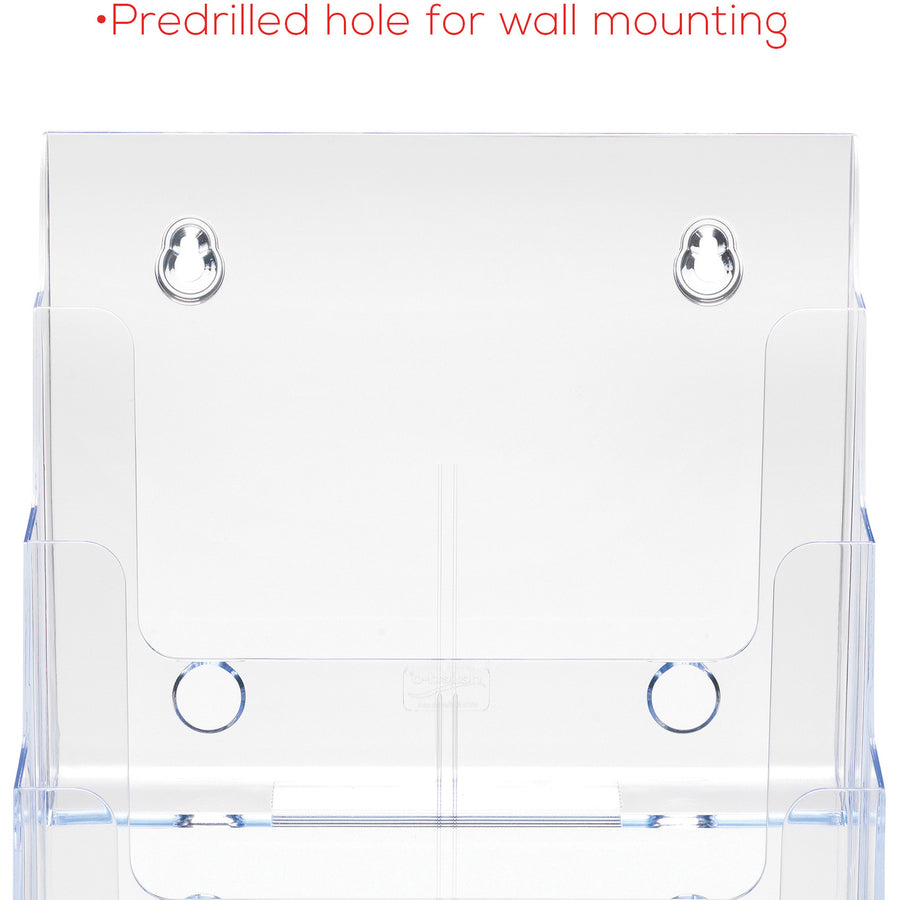 4-Compartment DocuHolder, Magazine Size, 9.38w x 7d x 13.63h, Clear, Ships in 4-6 Business Days