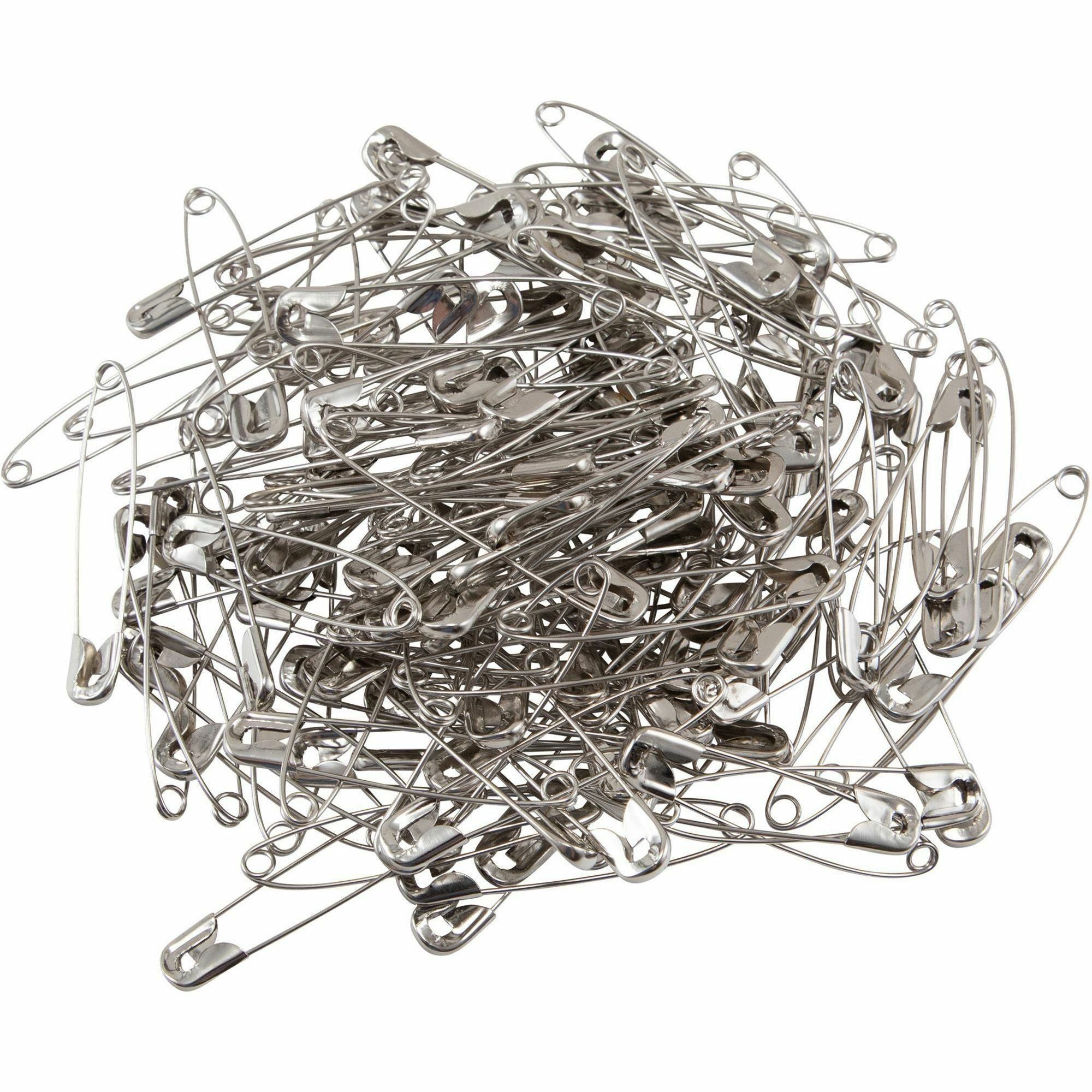 Safety Pins, Nickel-Plated, Steel, 2" Length, 144/Pack