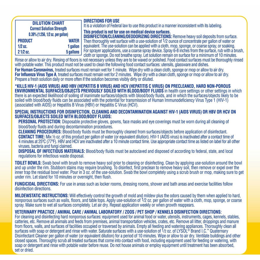 Lysol IC Quaternary Disinfectant, Sold as 1 Each - 8