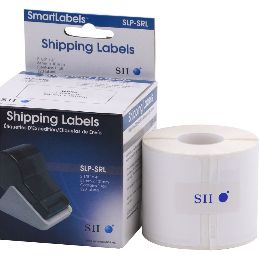 SLP-SRL Self-Adhesive Wide Shipping Labels, 2.12" x 4", White, 220 Labels/Roll