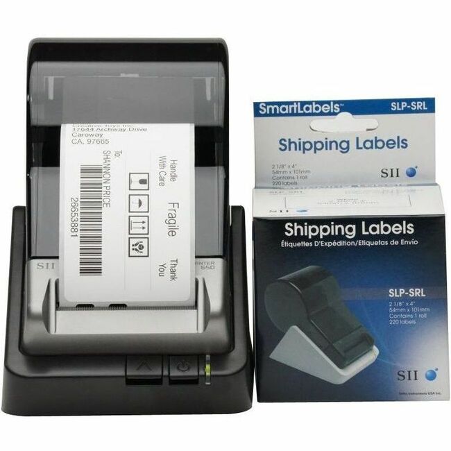 SLP-SRL Self-Adhesive Wide Shipping Labels, 2.12" x 4", White, 220 Labels/Roll