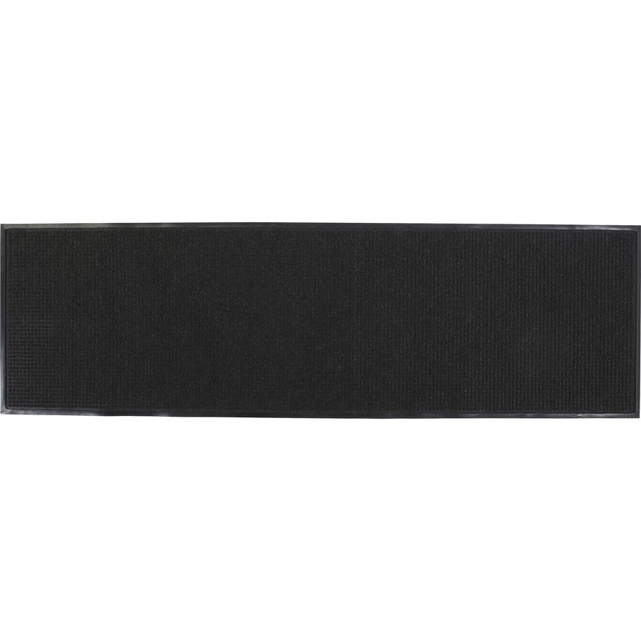 Genuine Joe WaterGuard Indoor/Outdoor Mat - Carpeted Floor, Hard Floor, Indoor, Outdoor - 72" Length x 48" Width - Rubber, Polypropylene - Charcoal Gray - 1Each