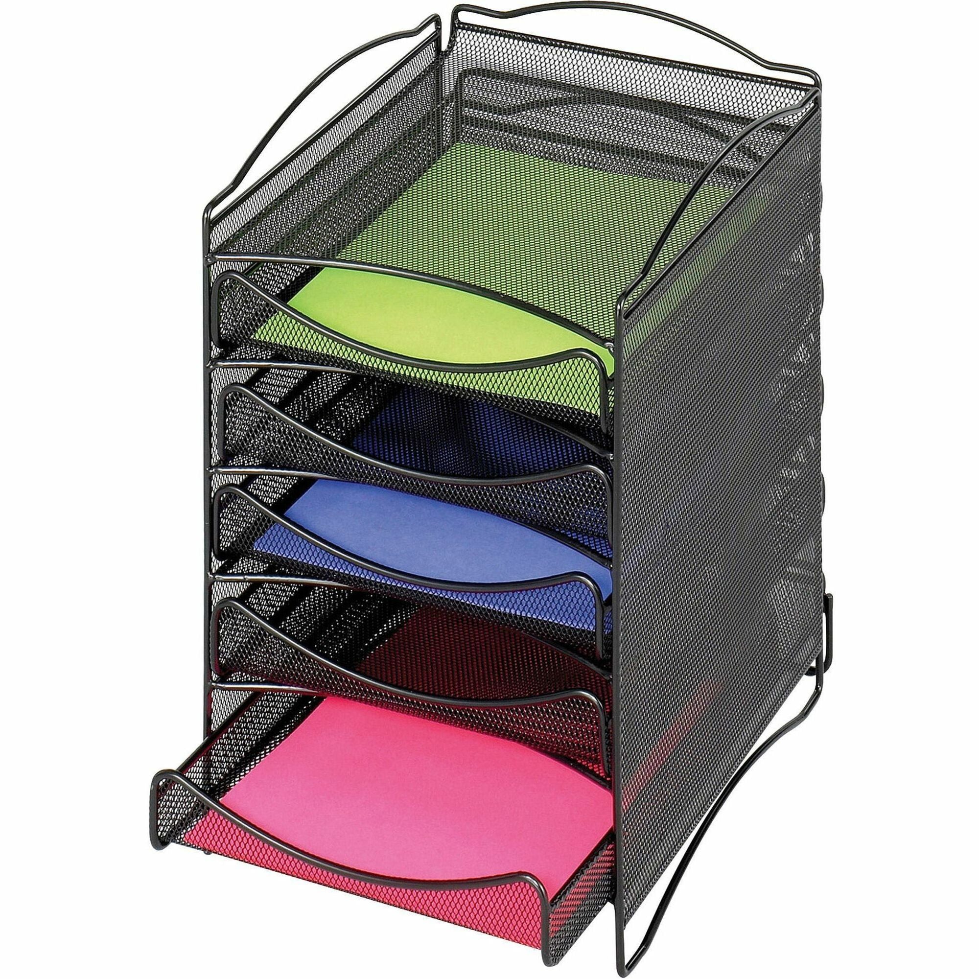 Onyx Stackable Literature Organizer, Five-Drawer, 10.25 x 12.75 x 15.25, Black