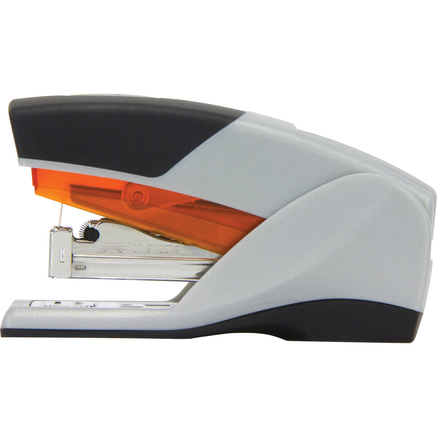 Swingline Optima 25 Compact Reduced Effort Stapler - 25 of 20lb Paper Sheets Capacity - 105 Staple Capacity - Half Strip - 1/4" Staple Size - 1 Each - Gray, Black, Orange - 