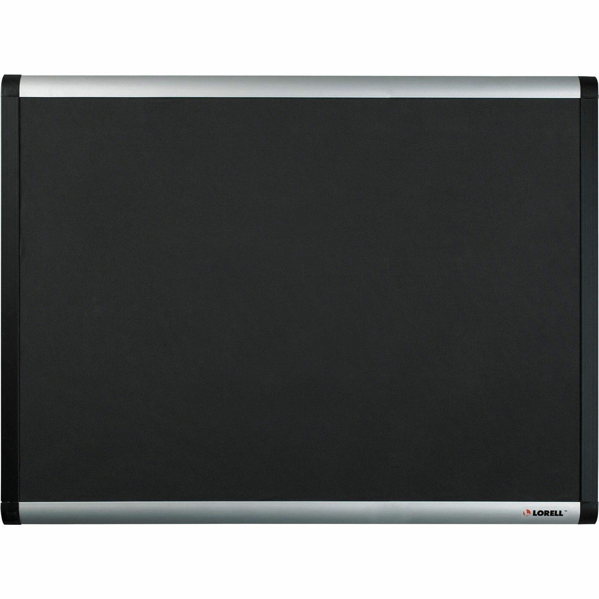 Lorell Mesh Bulletin Board - 36" Height x 24" Width - Fabric Surface - Black Anodized Aluminum Frame - 1 Each - 