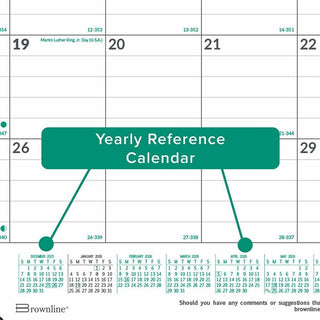 EcoLogix Monthly Desk Pad Calendar, 22 x 17, White/Green Sheets, Black Binding/Corners, 12-Month (Jan to Dec): 2024
