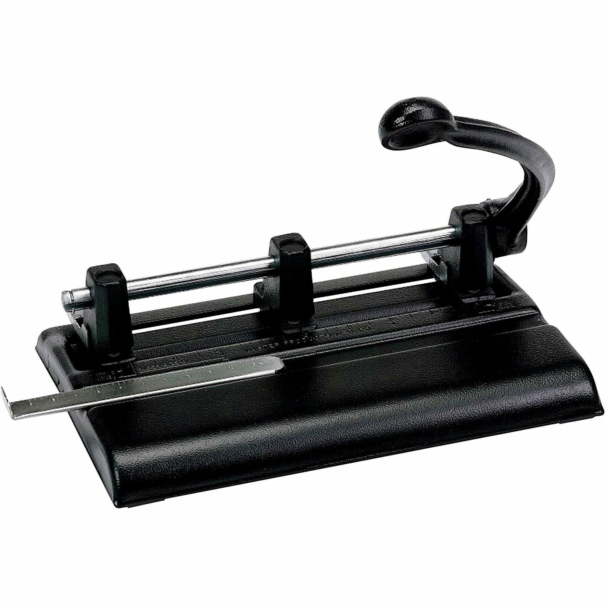40-Sheet High-Capacity Lever Action Adjustable Two- to Seven-Hole Punch, 13/32" Holes, Black