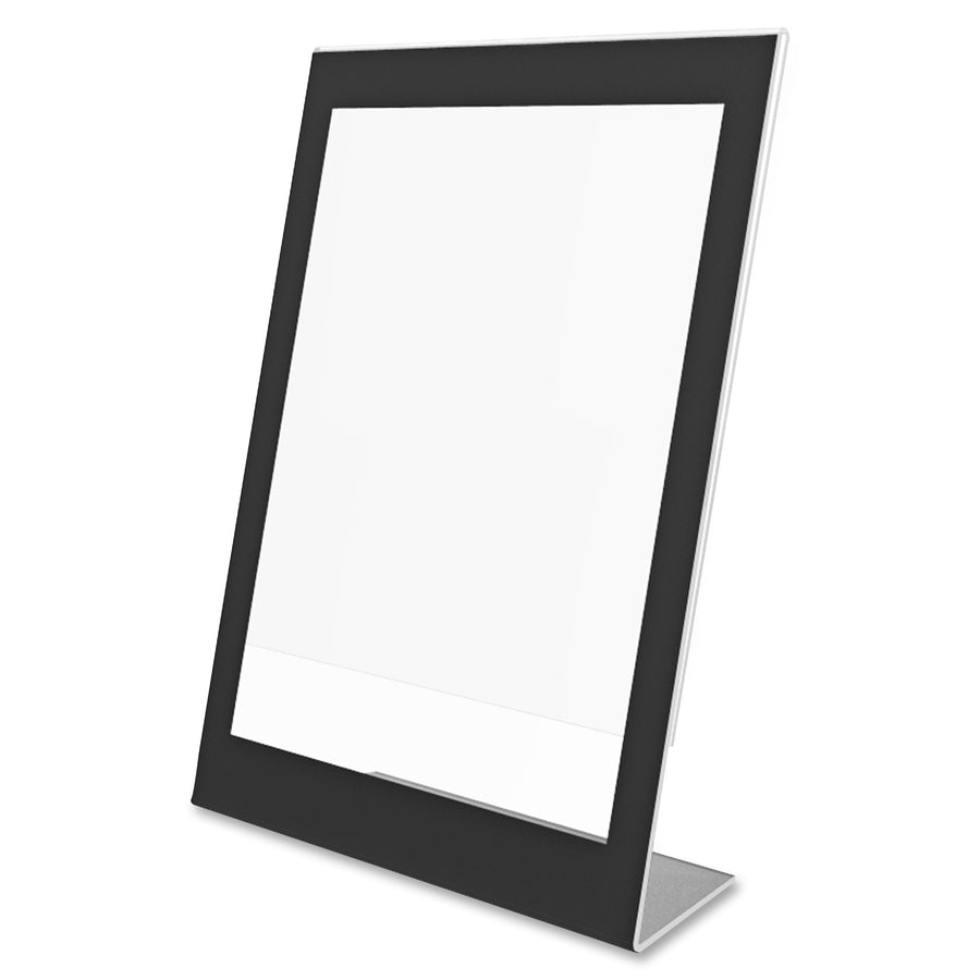 Deflecto Superior Image Bordered Sign Holder - 11" x 8.5" - 1 Each - Clear, Black - 