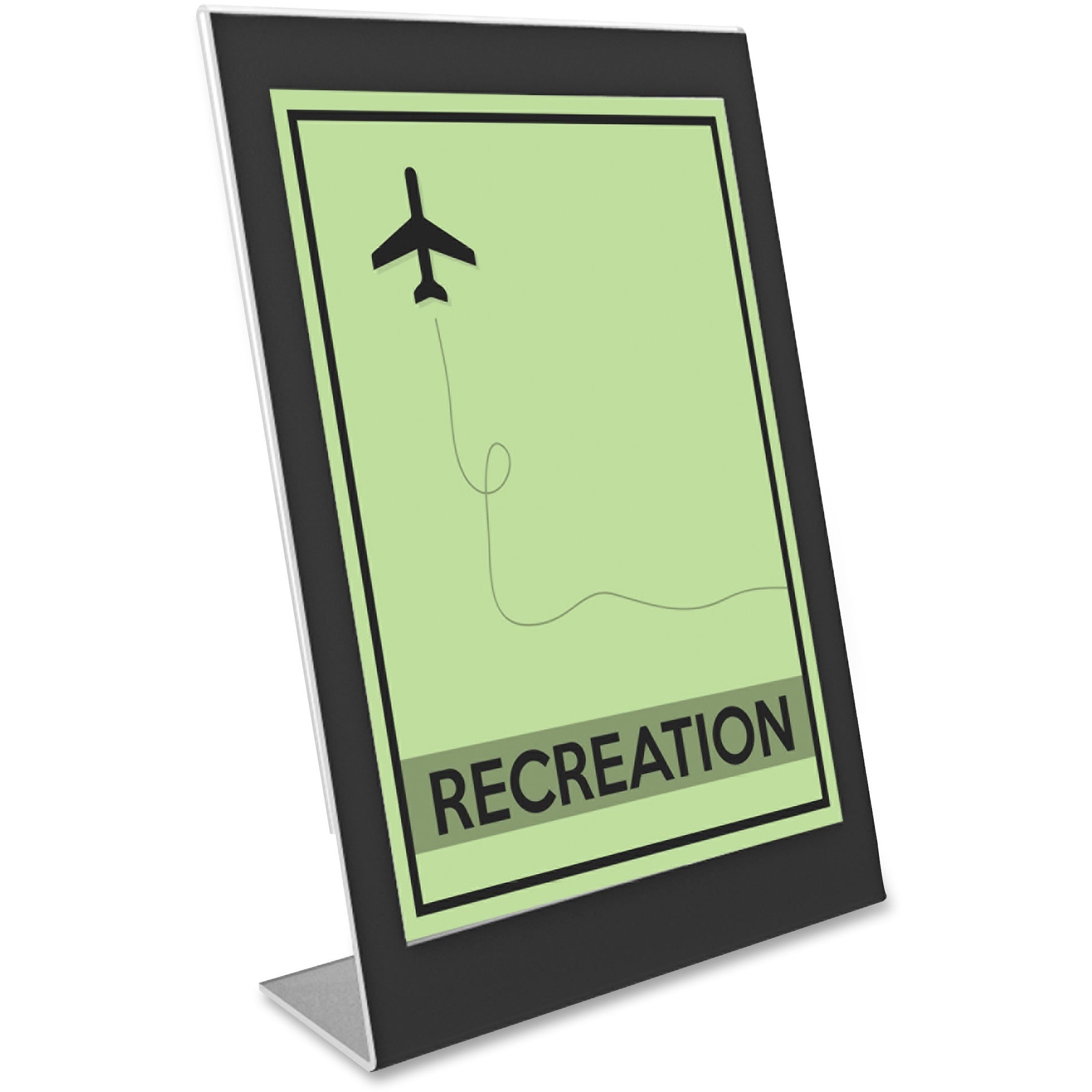 Deflecto Superior Image Bordered Sign Holder - 11" x 8.5" - 1 Each - Clear, Black - 