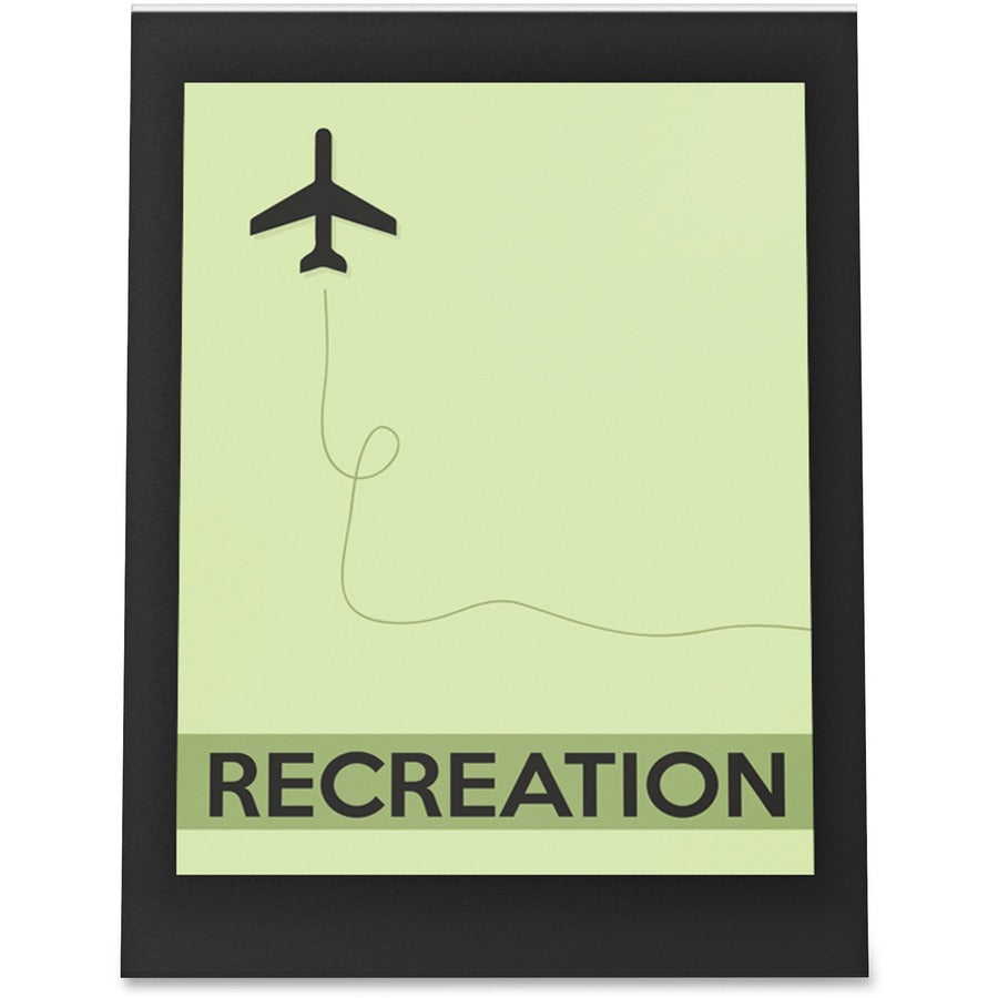 Deflecto Superior Image Bordered Sign Holder - 11" x 8.5" - 1 Each - Clear, Black
