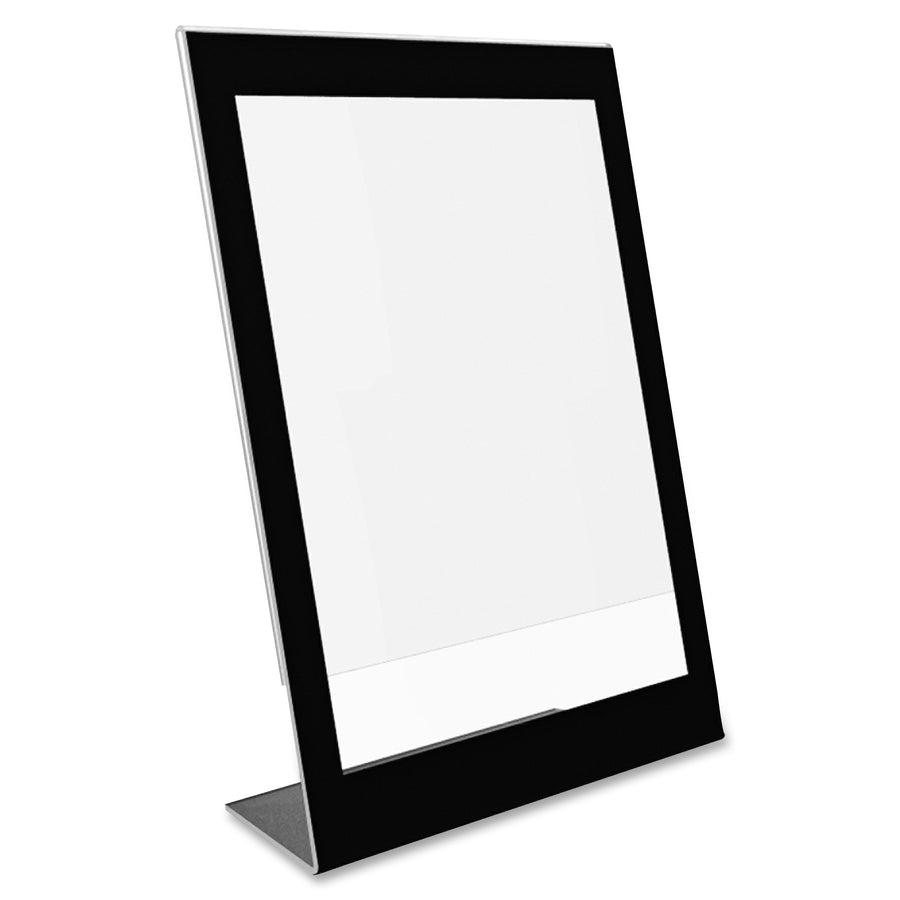 Deflecto Superior Image Bordered Sign Holder - 11" x 8.5" - 1 Each - Clear, Black - 