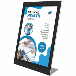 Deflecto Superior Image Bordered Sign Holder - 11" x 8.5" - 1 Each - Clear, Black