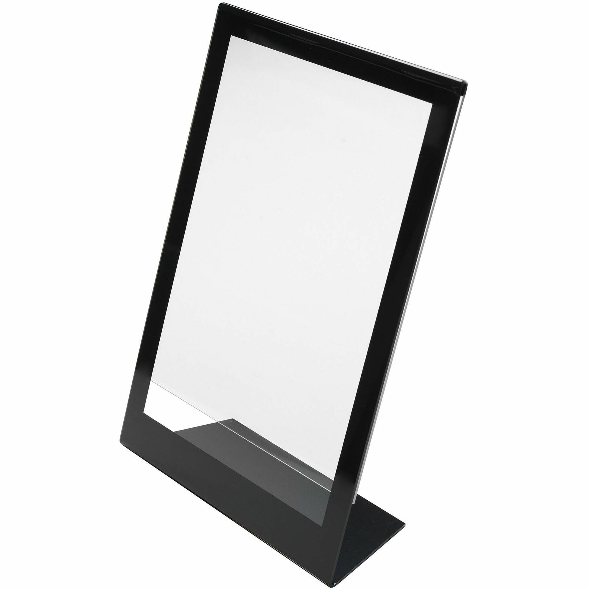 Deflecto Superior Image Bordered Sign Holder - 11" x 8.5" - 1 Each - Clear, Black