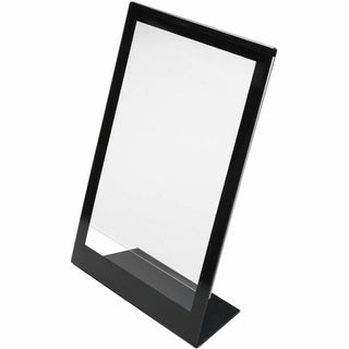 Deflecto Superior Image Bordered Sign Holder - 11" x 8.5" - 1 Each - Clear, Black