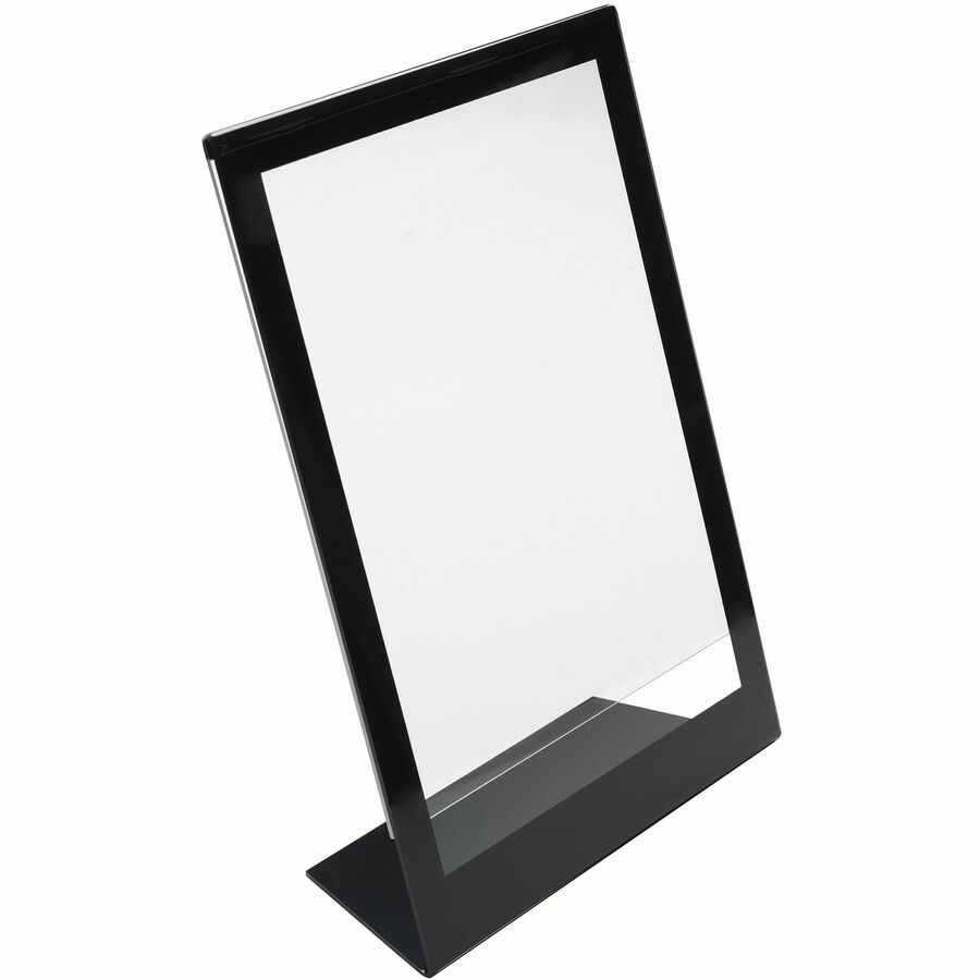 Deflecto Superior Image Bordered Sign Holder - 11" x 8.5" - 1 Each - Clear, Black