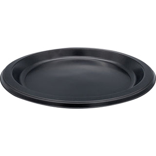 Genuine Joe 9" Round Plastic Plates - Disposable - Black - Plastic Body - 125 / Pack