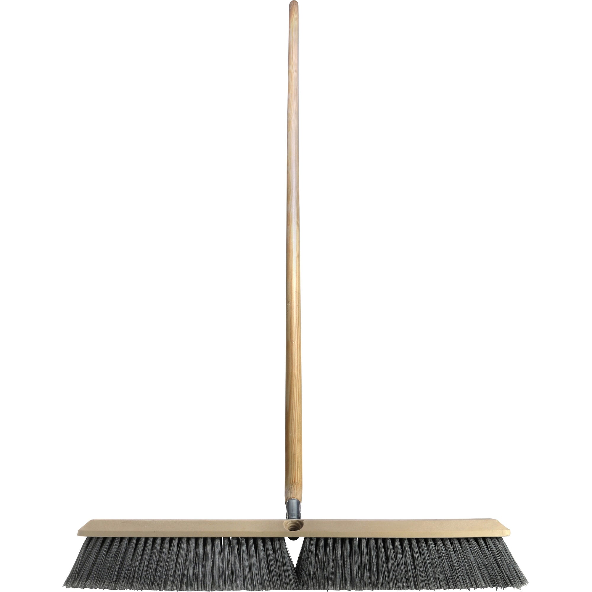 Genuine Joe Heavy-duty Floor Sweep with Handle - 24" Polypropylene Bristle - 60" Handle Length - 1.25" Handle Diameter - Hardwood Handle - 1 Each - 