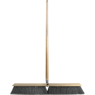 Genuine Joe Heavy-duty Floor Sweep with Handle - 24" Polypropylene Bristle - 60" Handle Length - 1.25" Handle Diameter - Hardwood Handle - 1 Each - 