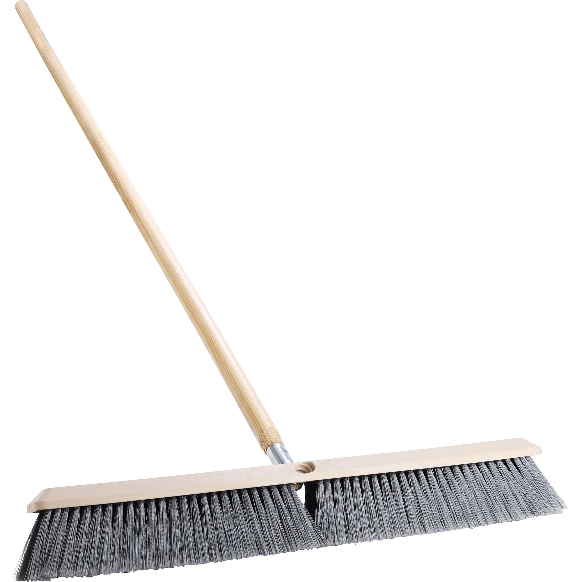 Genuine Joe Heavy-duty Floor Sweep with Handle - 24" Polypropylene Bristle - 60" Handle Length - 1.25" Handle Diameter - Hardwood Handle - 1 Each - 