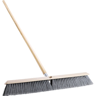 Genuine Joe Heavy-duty Floor Sweep with Handle - 24" Polypropylene Bristle - 60" Handle Length - 1.25" Handle Diameter - Hardwood Handle - 1 Each - 