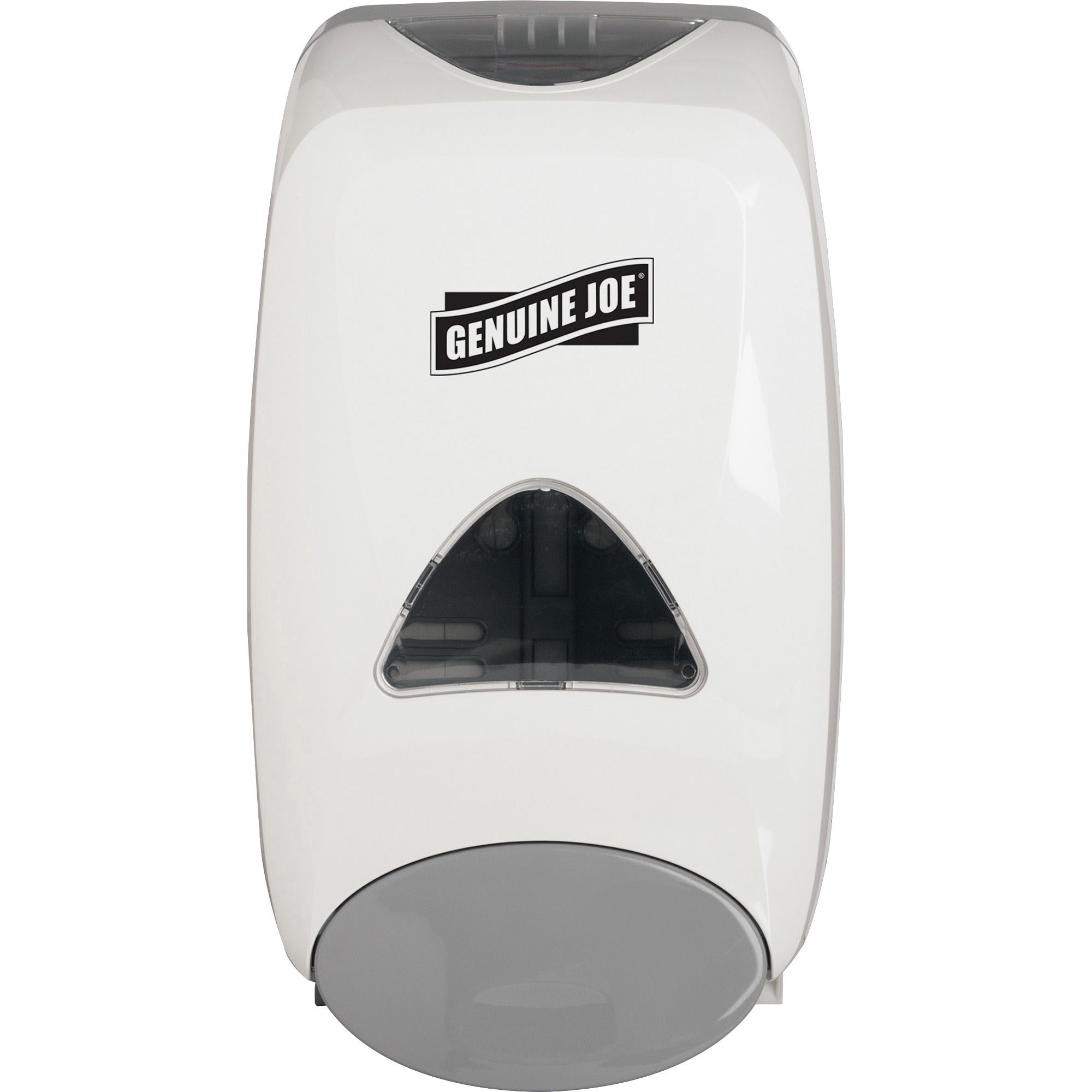 genuine-joe-1250-ml-foam-soap-dispenser-manual-132-quart-capacity-site-window-soft-push-sanitary-sealed-refillable-white-1each_gjo10495 - 1