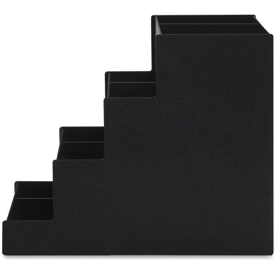 Narrow Condiment Organizer, 8 Compartments, 6 x 19 x 15.88, Black