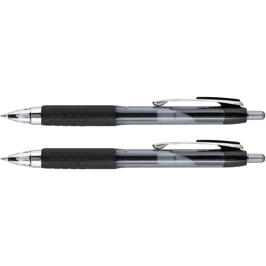 uniball 207 Gel Pen - Medium Pen Point - 0.7 mm Pen Point Size - Refillable - Retractable - Black Gel-based Ink - 2 / Pack