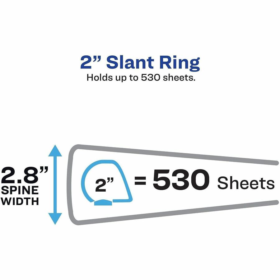 TouchGuard Protection Heavy-Duty View Binders with Slant Rings, 3 Rings, 2" Capacity, 11 x 8.5, White