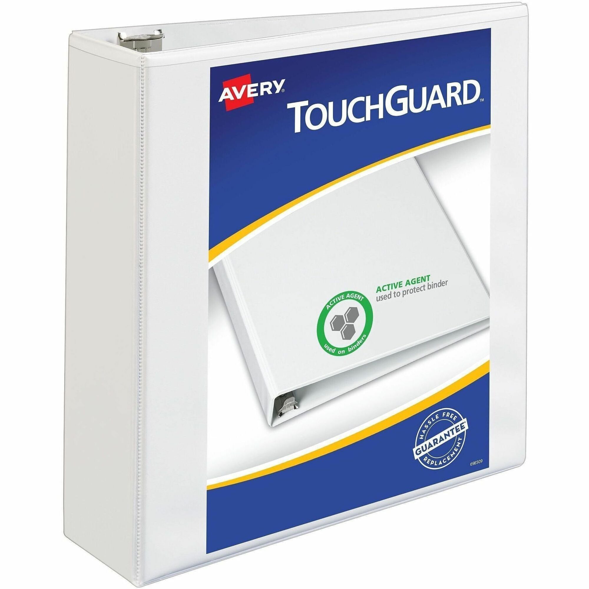 TouchGuard Protection Heavy-Duty View Binders with Slant Rings, 3 Rings, 3" Capacity, 11 x 8.5, White