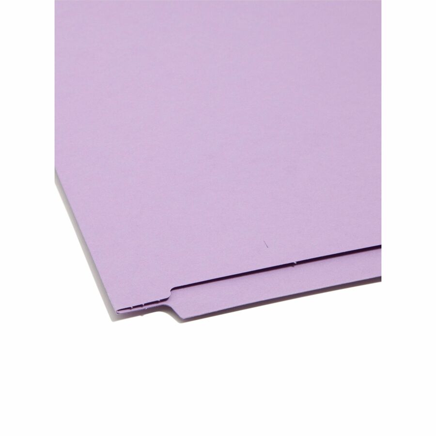 Smead Straight Tab Cut Letter Recycled Fastener Folder - 8 1/2" x 11" - 2 x 2B Fastener(s) - 2" Fastener Capacity - Lavender - 10% Recycled - 50 / Box