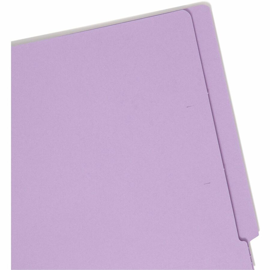 Smead Straight Tab Cut Letter Recycled Fastener Folder - 8 1/2" x 11" - 2 x 2B Fastener(s) - 2" Fastener Capacity - Lavender - 10% Recycled - 50 / Box