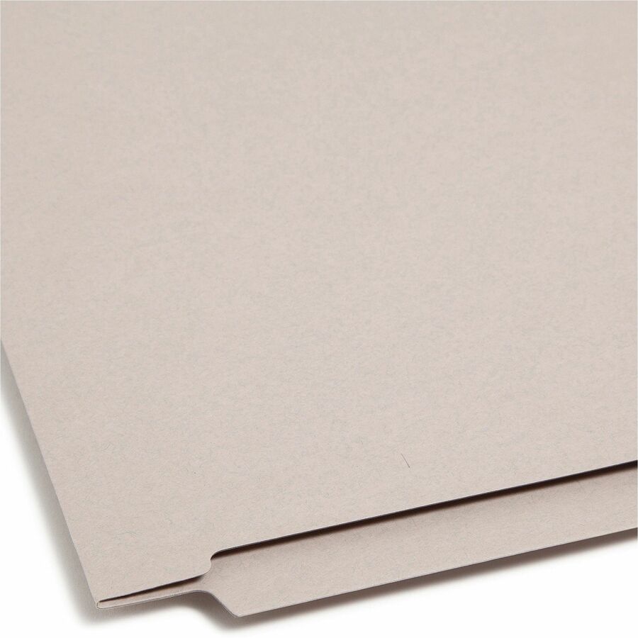 Smead Straight Tab Cut Letter Recycled Fastener Folder - 8 1/2" x 11" - 3/4" Expansion - 2 x 2B Fastener(s) - 2" Fastener Capacity for Folder - Gray - 10% Recycled - 50 / Box