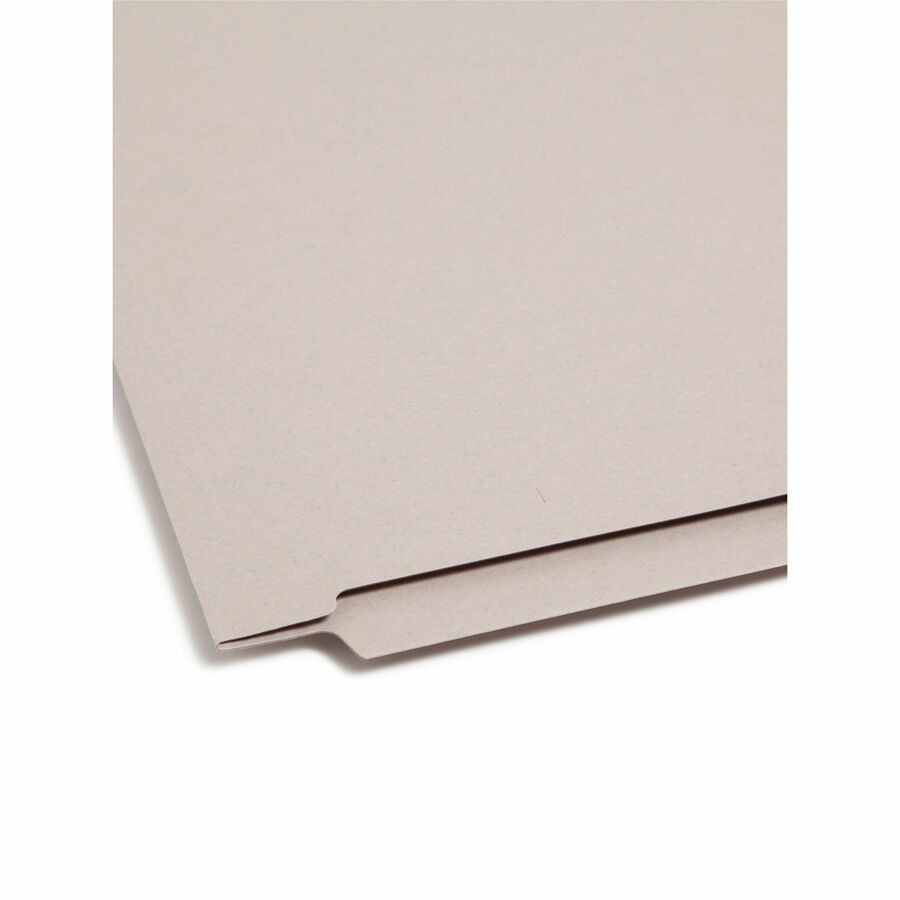 Smead Straight Tab Cut Letter Recycled Fastener Folder - 8 1/2" x 11" - 3/4" Expansion - 2 x 2B Fastener(s) - 2" Fastener Capacity for Folder - Gray - 10% Recycled - 50 / Box