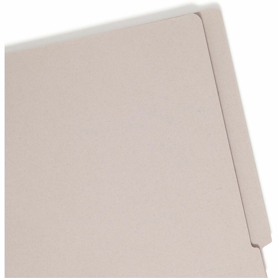 Smead Straight Tab Cut Letter Recycled Fastener Folder - 8 1/2" x 11" - 3/4" Expansion - 2 x 2B Fastener(s) - 2" Fastener Capacity for Folder - Gray - 10% Recycled - 50 / Box