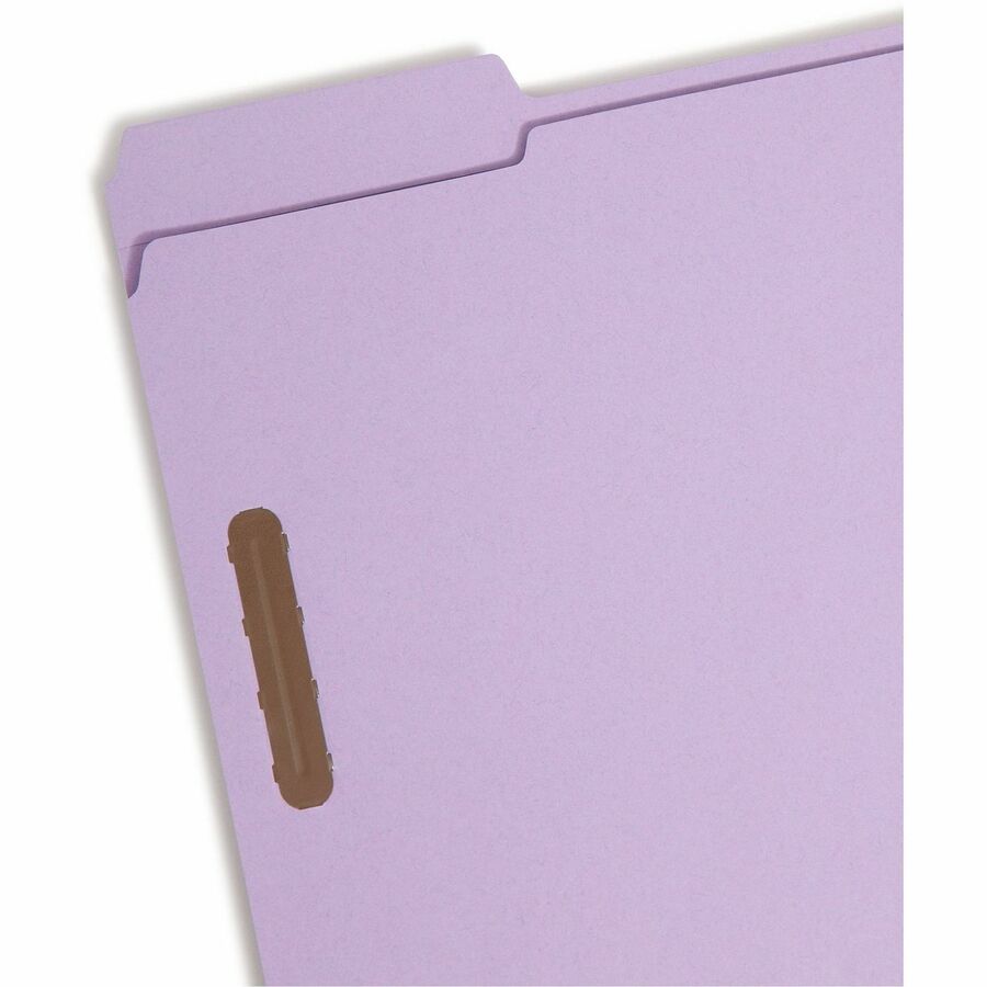 Top Tab Colored Fastener Folders, 0.75" Expansion, 2 Fasteners, Letter Size, Lavender Exterior, 50/Box