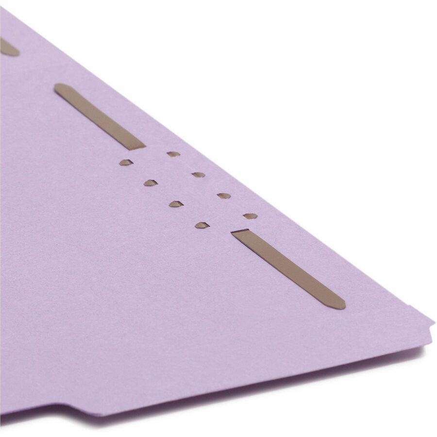 Top Tab Colored Fastener Folders, 0.75" Expansion, 2 Fasteners, Letter Size, Lavender Exterior, 50/Box