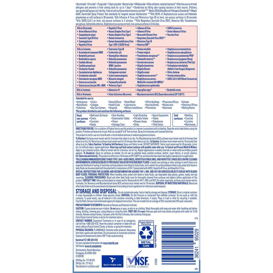 Lysol Disinfectant Spray, Sold as 1 Each - 4