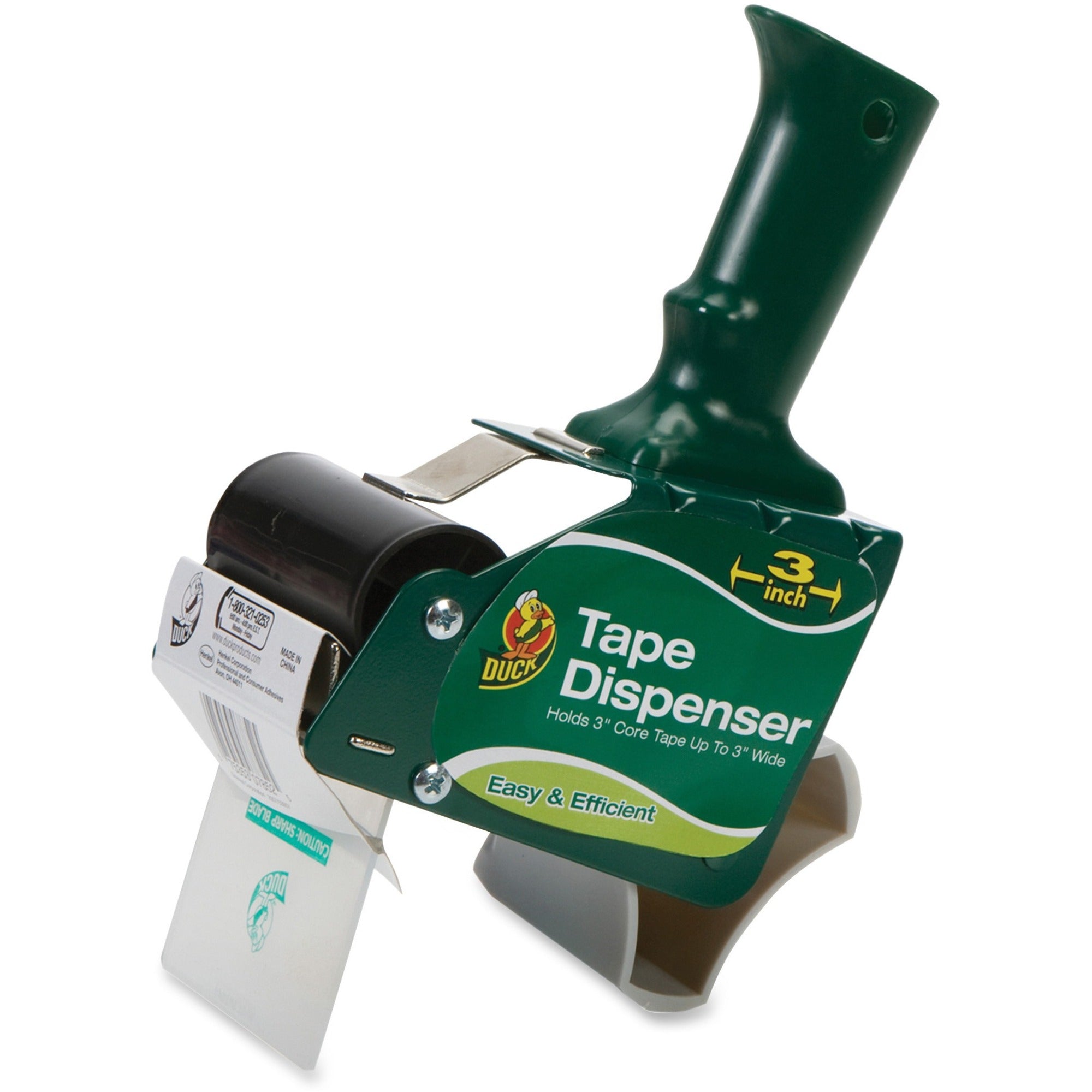 Extra-Wide Packaging Tape Dispenser, 3" Core, For Rolls Up to 3" x 54.6 yds, Green