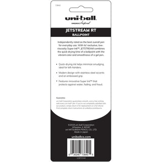 uni Jetstream RT Ballpoint Pen - Medium Pen Point - 1 mm Pen Point Size - Retractable - Black, Blue, Red Pigment-based Ink - Blue Stainless Steel Barrel - 3 / Pack