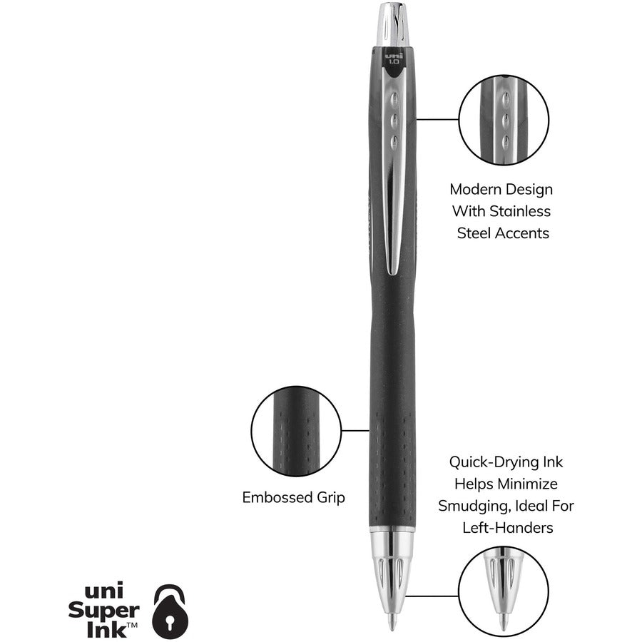 uni-jetstream-rt-ballpoint-pen-medium-pen-point-1-mm-pen-point-size-retractable-black-blue-red-pigment-based-ink-blue-stainless-steel-barrel-3-pack_ubc73840 - 4