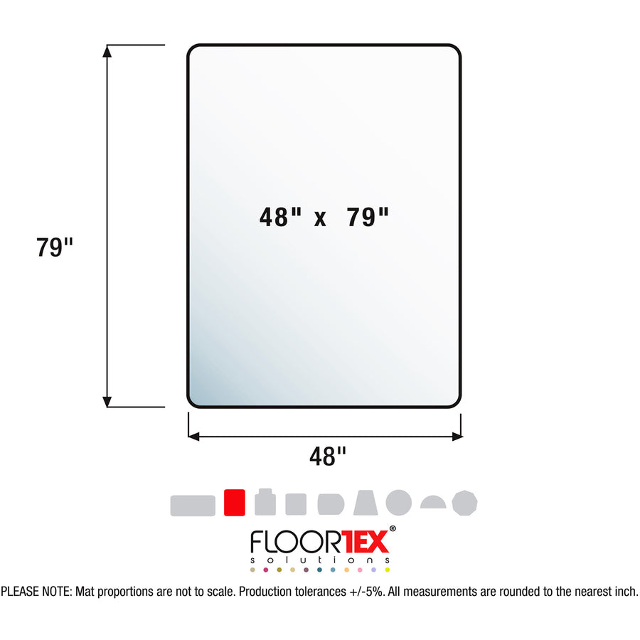 Ultimat Polycarbonate Rectangular Chair Mat for Hard Floor - 48" x 79" - Clear Rectangular Polycarbonate Chair Mat for Hard Floor - 79" L x 48" W x 0.075