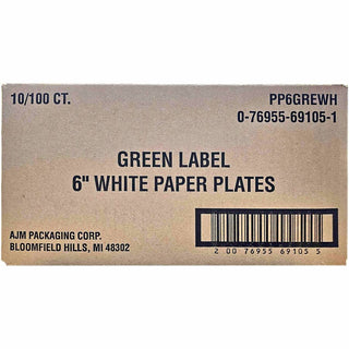 ajm-6-green-label-economy-paper-plates-100-bag-microwave-safe-white-paper-body-10-carton_ajmpp6gre - 4