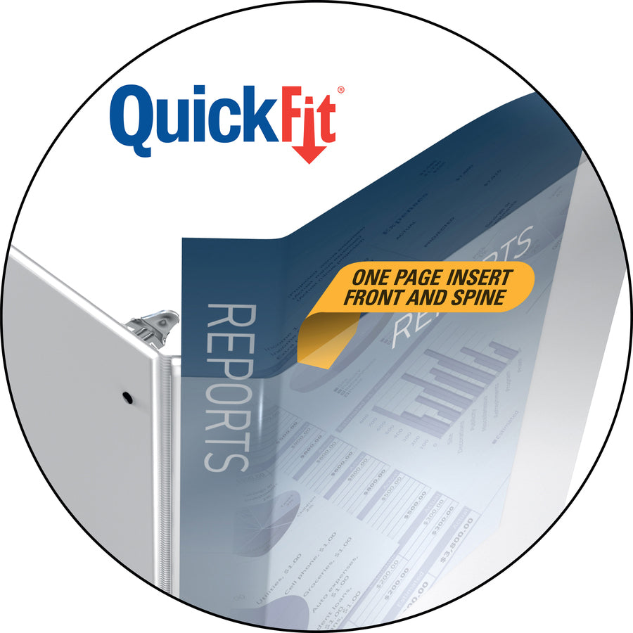 Quickfit Ledger D-Ring View Binder, 3 Rings, 1" Capacity, 11 X 17, White - 5