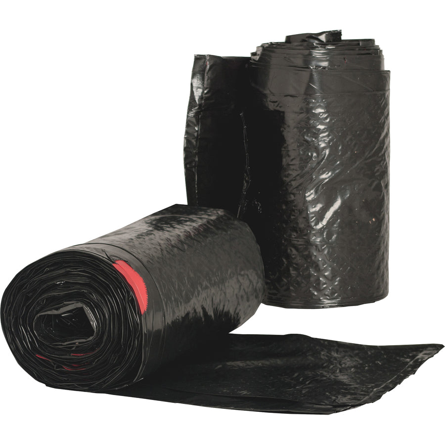 Genuine Joe Flexible Drawstring Trash Can Liners - Medium Size - 30 gal Capacity - 30" Width x 32" Length - 1.05 mil (27 Micron) Thickness - Low Density - Drawstring Closure - Black - Resin - 42/Carton - 