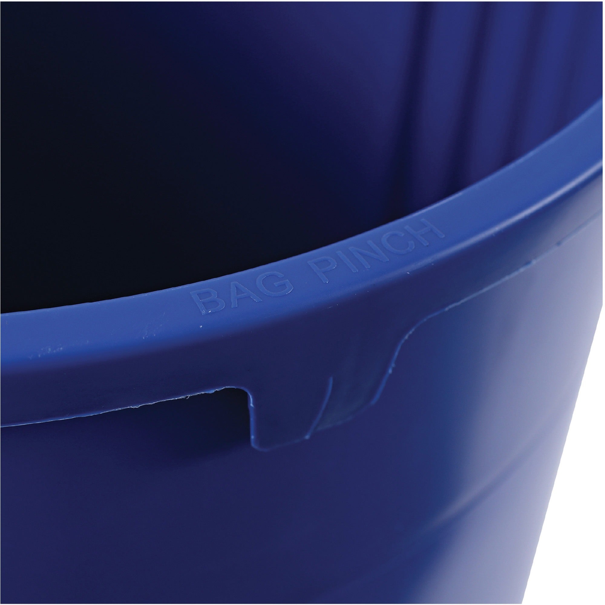 Genuine Joe Heavy-Duty Trash Container - 32 gal Capacity - Side Handle, Venting Channel - Plastic - Blue - 1 Each - 