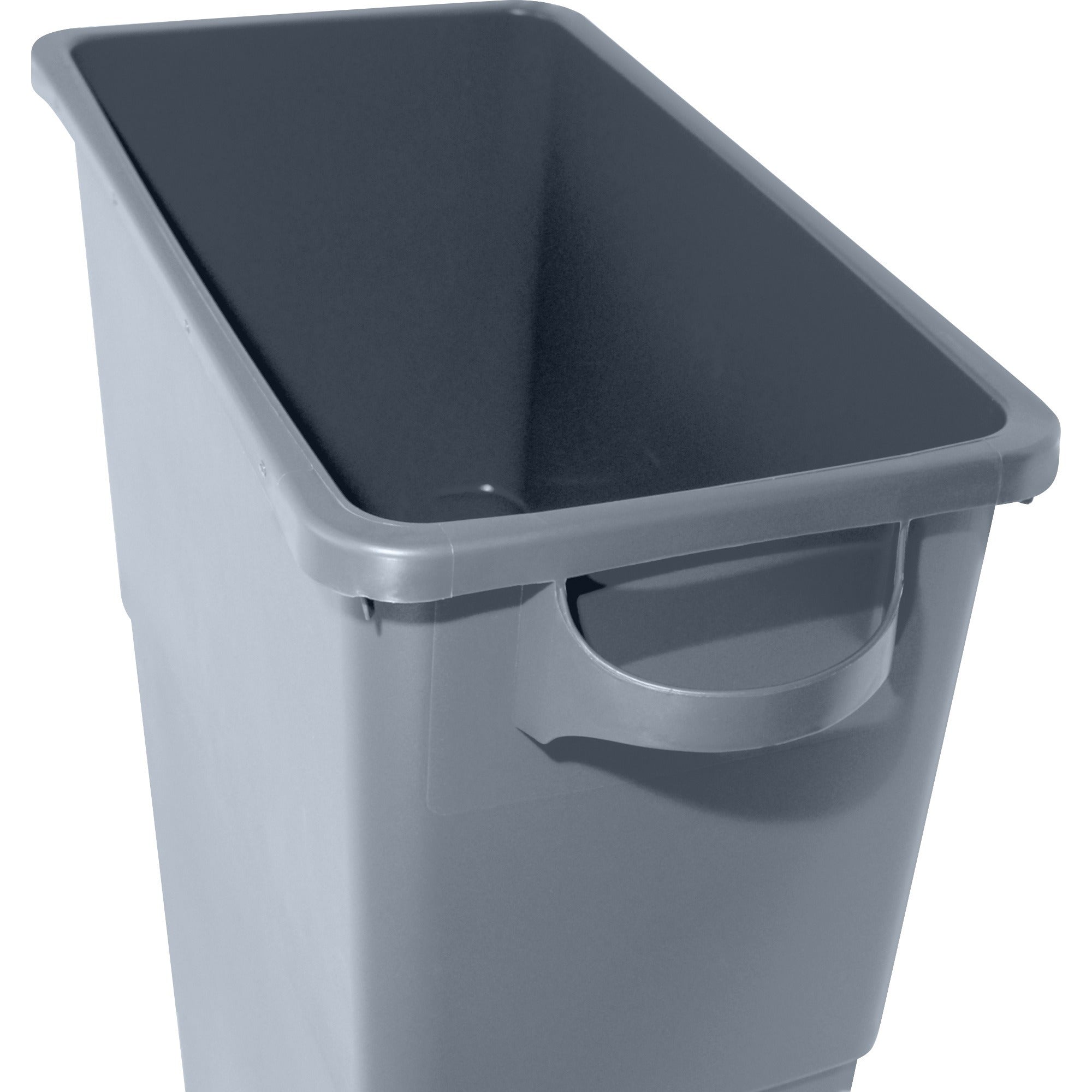 Genuine Joe 23-gallon Space-Saving Waste Container - 23 gal Capacity - Rectangular - Handle - 30" Height x 20" Width x 11" Depth - Gray - 1 Each - 