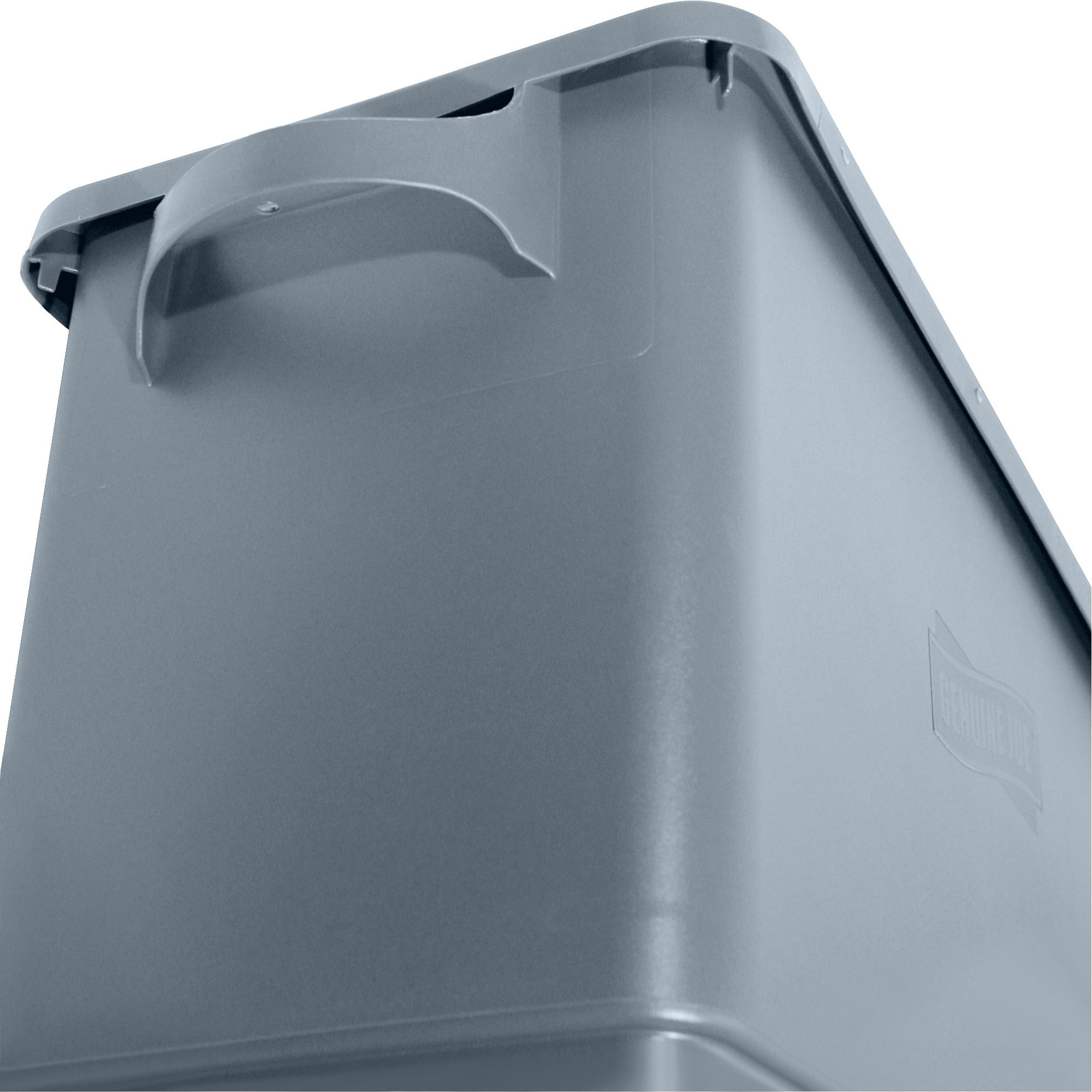 Genuine Joe 23-gallon Space-Saving Waste Container - 23 gal Capacity - Rectangular - Handle - 30" Height x 20" Width x 11" Depth - Gray - 1 Each - 